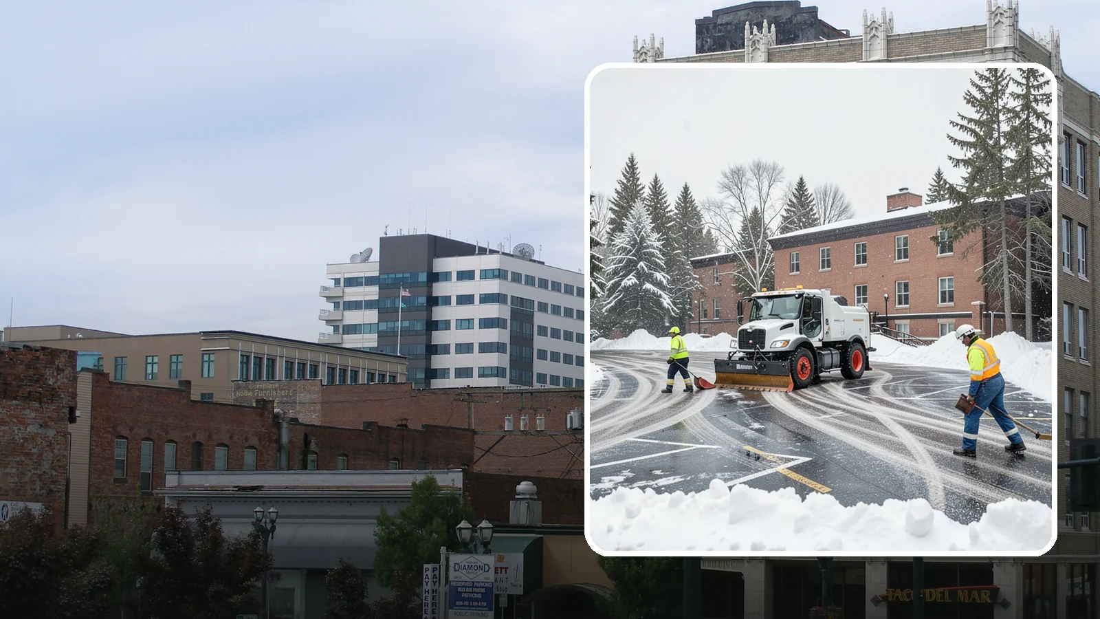 School Parking Lot Snow Removal in Everett, Snohomish County, WA - We clear school lots and bus loops so Western Washington students, staff, and buses move safely on snowy mornings.