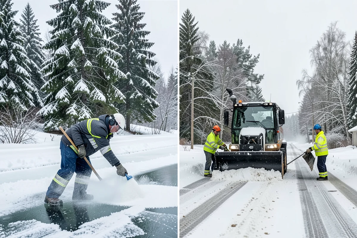 School Parking Lot Snow Removal in Everett, Snohomish County, WA - Coordinate bus loops, drop-off lanes, and fire routes with campus staff