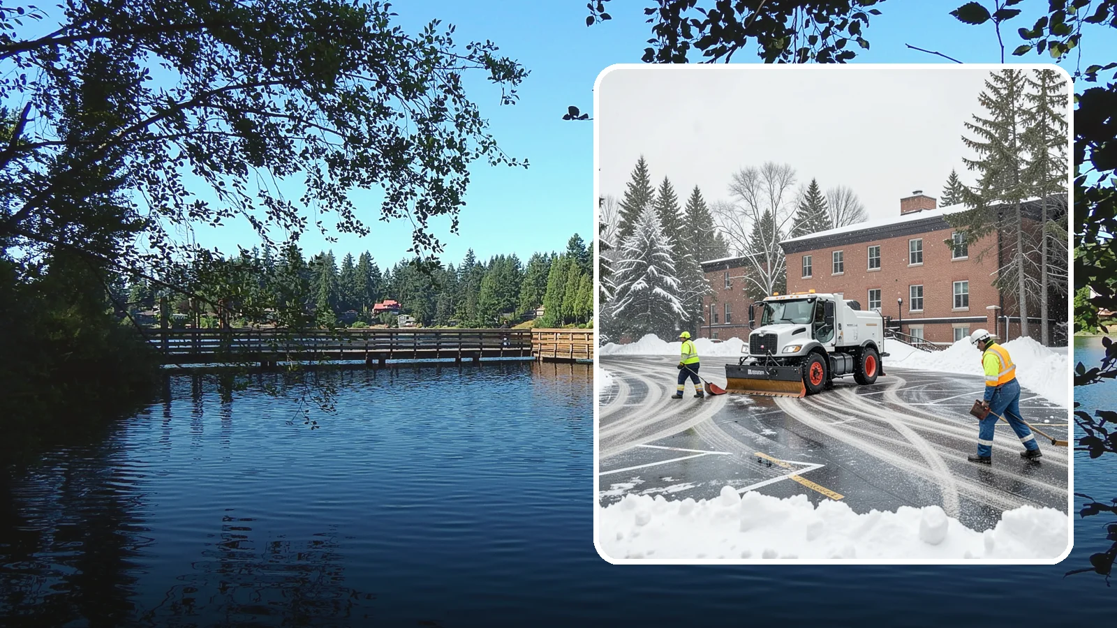 School Parking Lot Snow Removal in Federal Way, King County, WA - We clear school lots and bus loops so Western Washington students, staff, and buses move safely on snowy mornings.