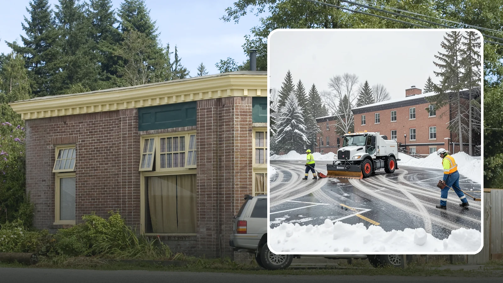 School Parking Lot Snow Removal in Hamilton, Skagit County, WA - We clear school lots and bus loops so Western Washington students, staff, and buses move safely on snowy mornings.
