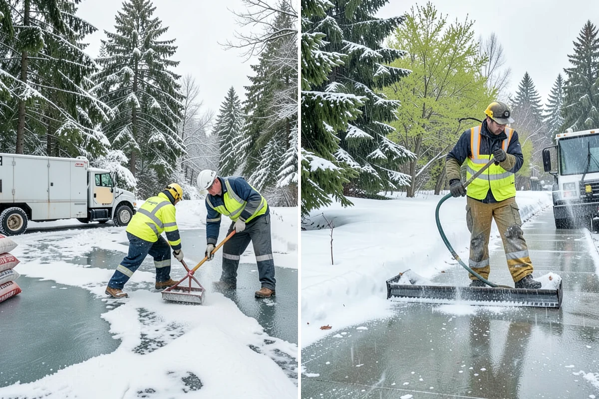 School Parking Lot Snow Removal in Hunts Point, King County, WA - Coordinate bus loops, drop-off lanes, and fire routes with campus staff