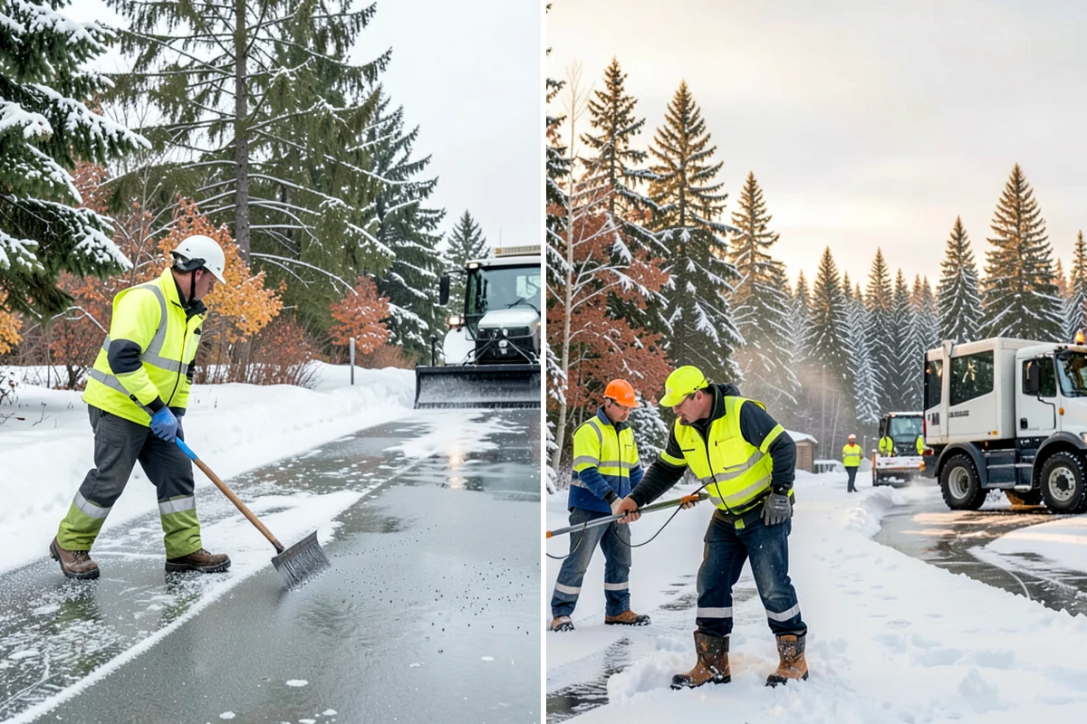 School Parking Lot Snow Removal in Lake Forest Park, King County, WA - Coordinate bus loops, drop-off lanes, and fire routes with campus staff