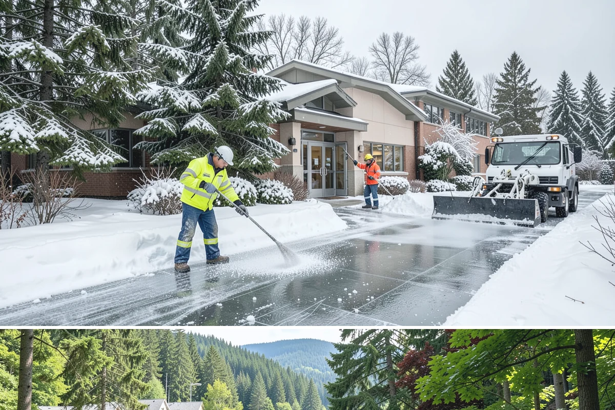 School Parking Lot Snow Removal in Lake Forest Park, King County, WA - School lots across Western Washington require the most snow response from December through February, when morning freezes...