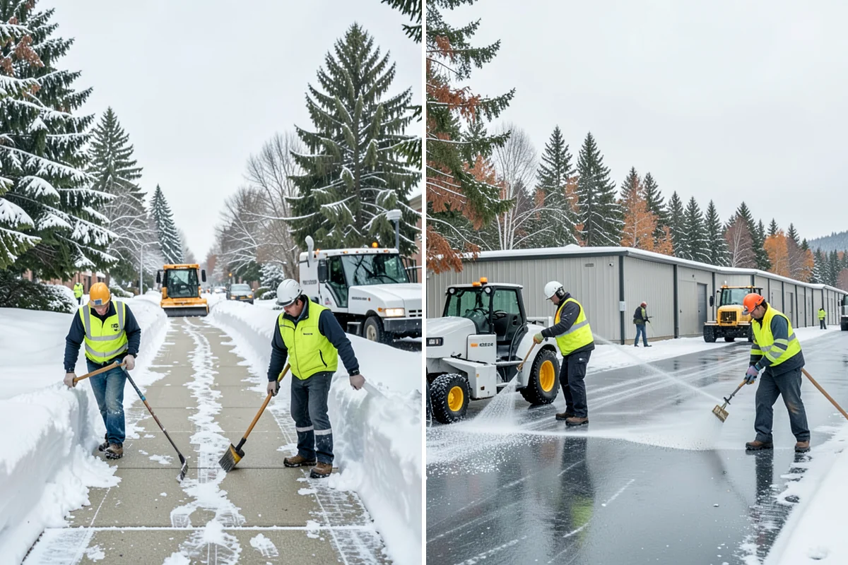School Parking Lot Snow Removal in Lakewood, Pierce County, WA - Coordinate bus loops, drop-off lanes, and fire routes with campus staff