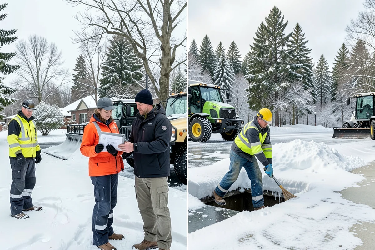 School Parking Lot Snow Removal in Maple Valley, King County, WA - Coordinate bus loops, drop-off lanes, and fire routes with campus staff
