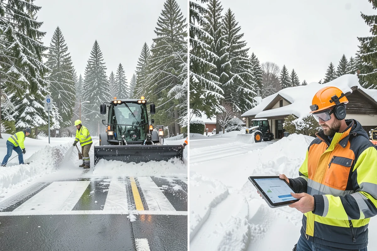 School Parking Lot Snow Removal in Mill Creek, Snohomish County, WA - Coordinate bus loops, drop-off lanes, and fire routes with campus staff