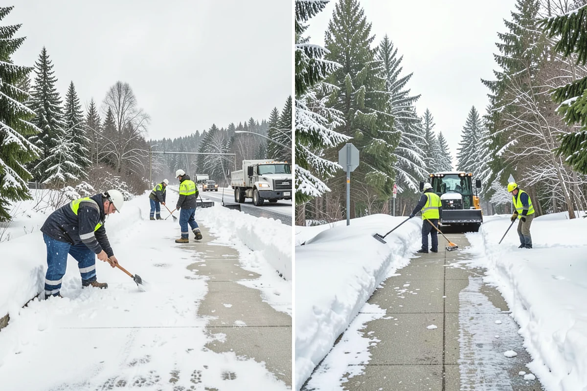 School Parking Lot Snow Removal in Monroe, Snohomish County, WA - Coordinate bus loops, drop-off lanes, and fire routes with campus staff