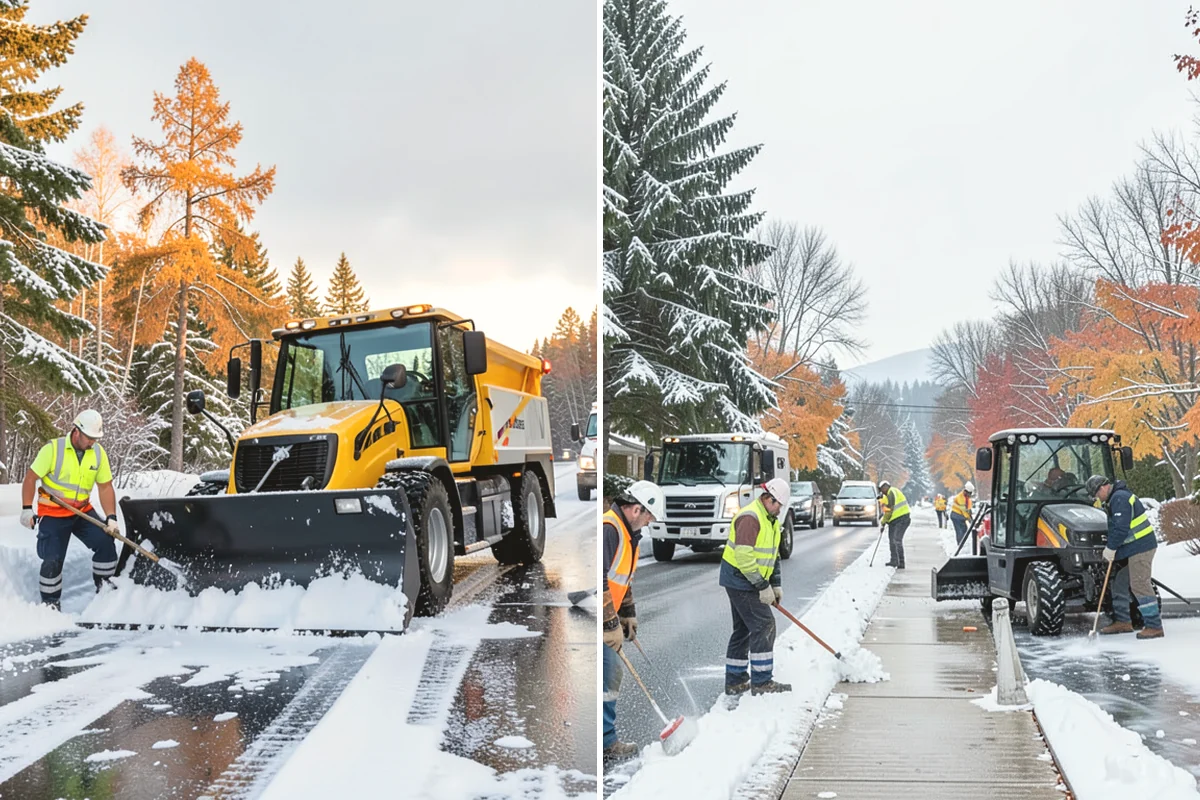 School Parking Lot Snow Removal in Mukilteo, Snohomish County, WA - Coordinate bus loops, drop-off lanes, and fire routes with campus staff