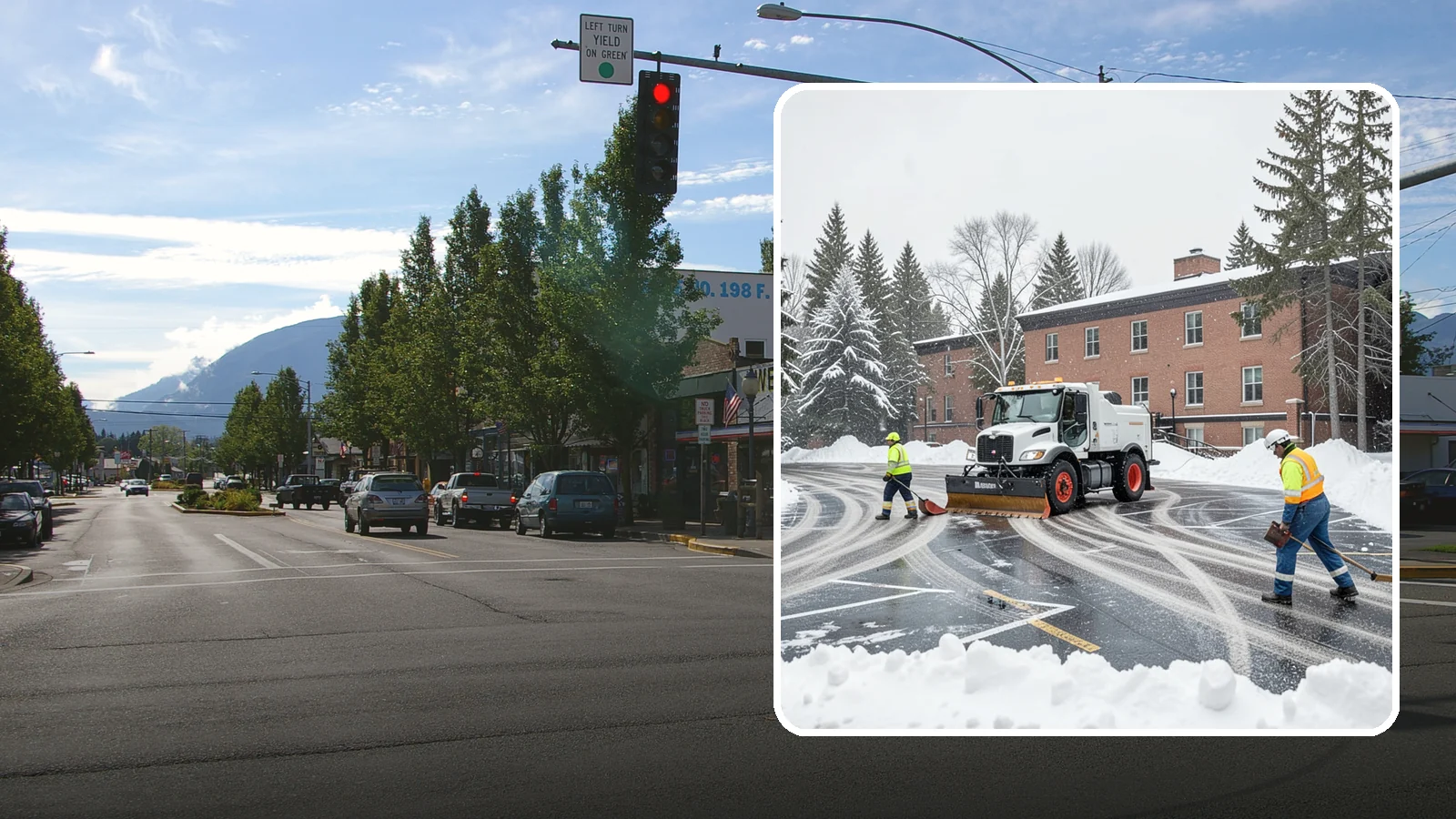 School Parking Lot Snow Removal in North Bend, King County, WA - We clear school lots and bus loops so Western Washington students, staff, and buses move safely on snowy mornings.