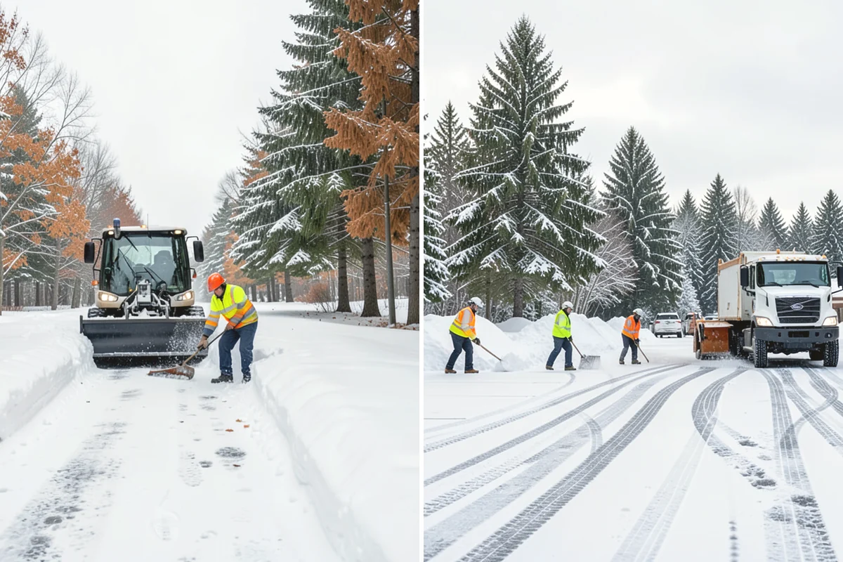 School Parking Lot Snow Removal in Oak Harbor, Island County, WA - Coordinate bus loops, drop-off lanes, and fire routes with campus staff