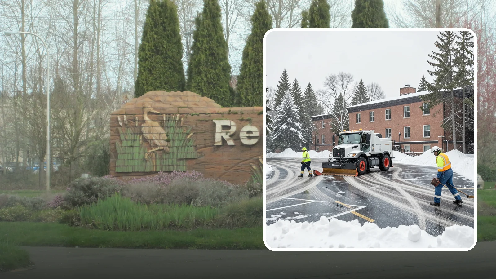 School Parking Lot Snow Removal in Renton, King County, WA - We clear school lots and bus loops so Western Washington students, staff, and buses move safely on snowy mornings.