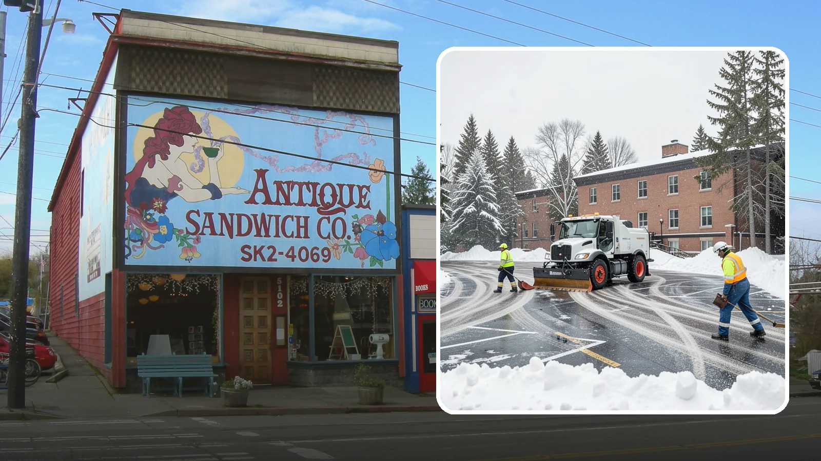 School Parking Lot Snow Removal in Ruston, Pierce County, WA - We clear school lots and bus loops so Western Washington students, staff, and buses move safely on snowy mornings.