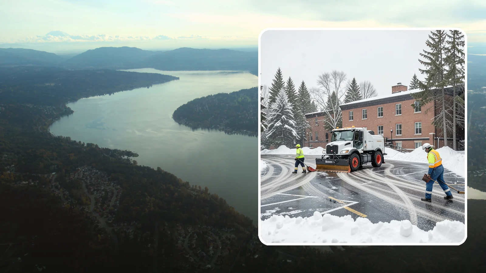 School Parking Lot Snow Removal in Sammamish, King County, WA - We clear school lots and bus loops so Western Washington students, staff, and buses move safely on snowy mornings.