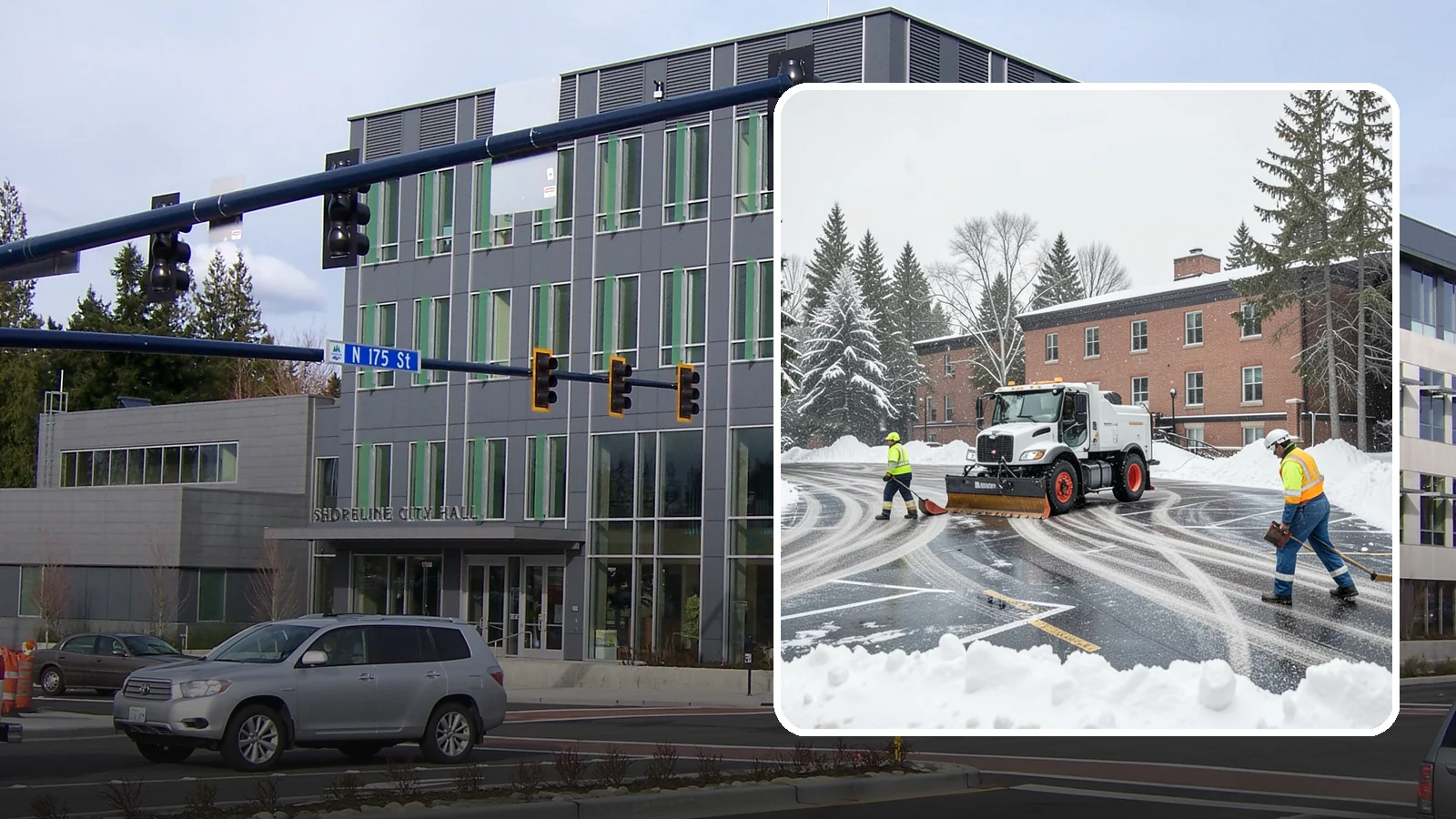 School Parking Lot Snow Removal in Shoreline, King County, WA - We clear school lots and bus loops so Western Washington students, staff, and buses move safely on snowy mornings.