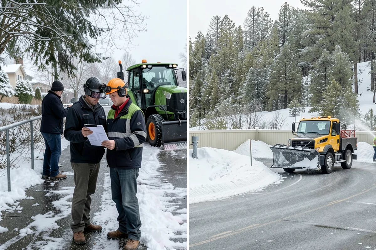School Parking Lot Snow Removal in Shoreline, King County, WA - Coordinate bus loops, drop-off lanes, and fire routes with campus staff