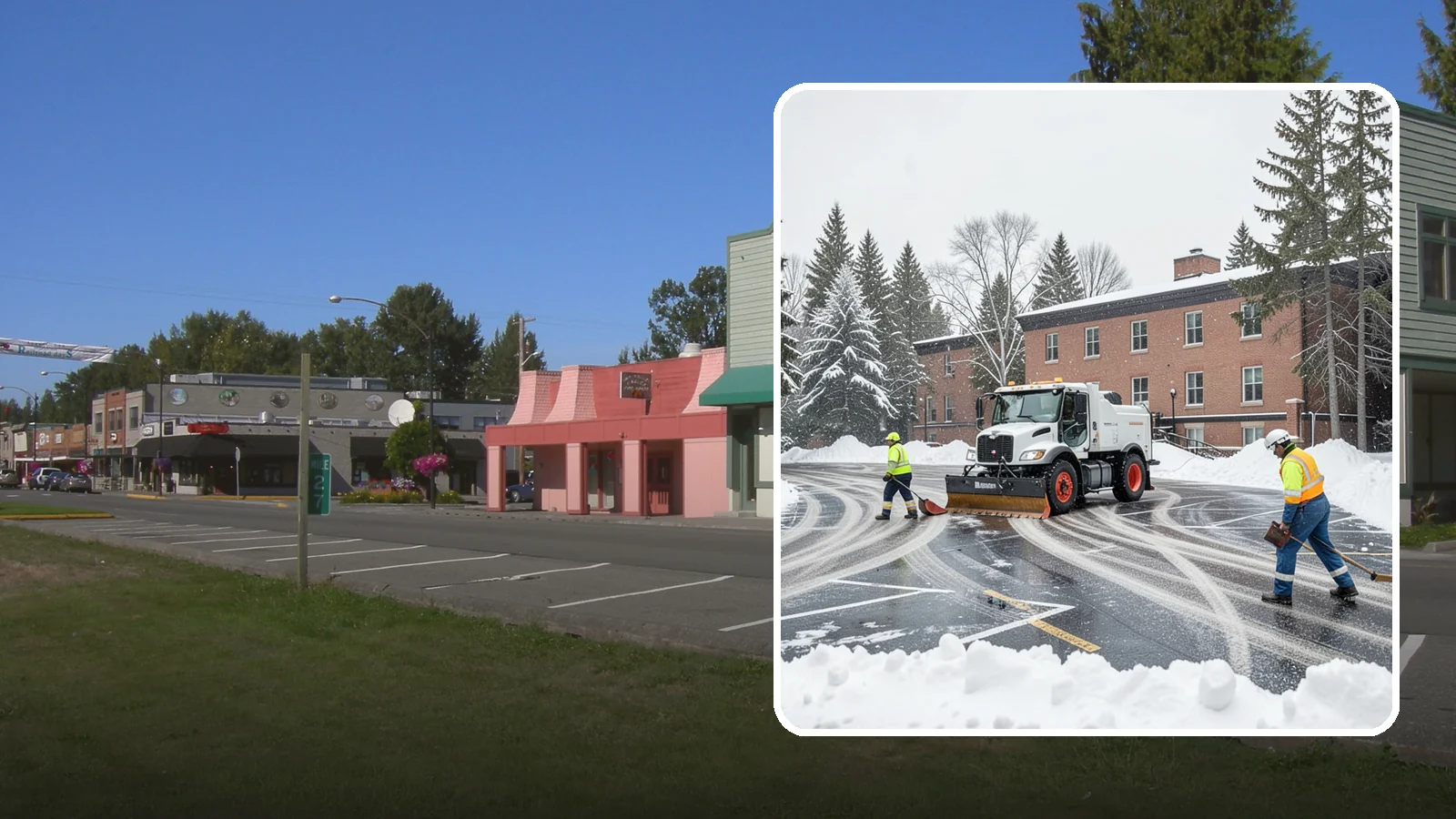 School Parking Lot Snow Removal in Snoqualmie, King County, WA - We clear school lots and bus loops so Western Washington students, staff, and buses move safely on snowy mornings.