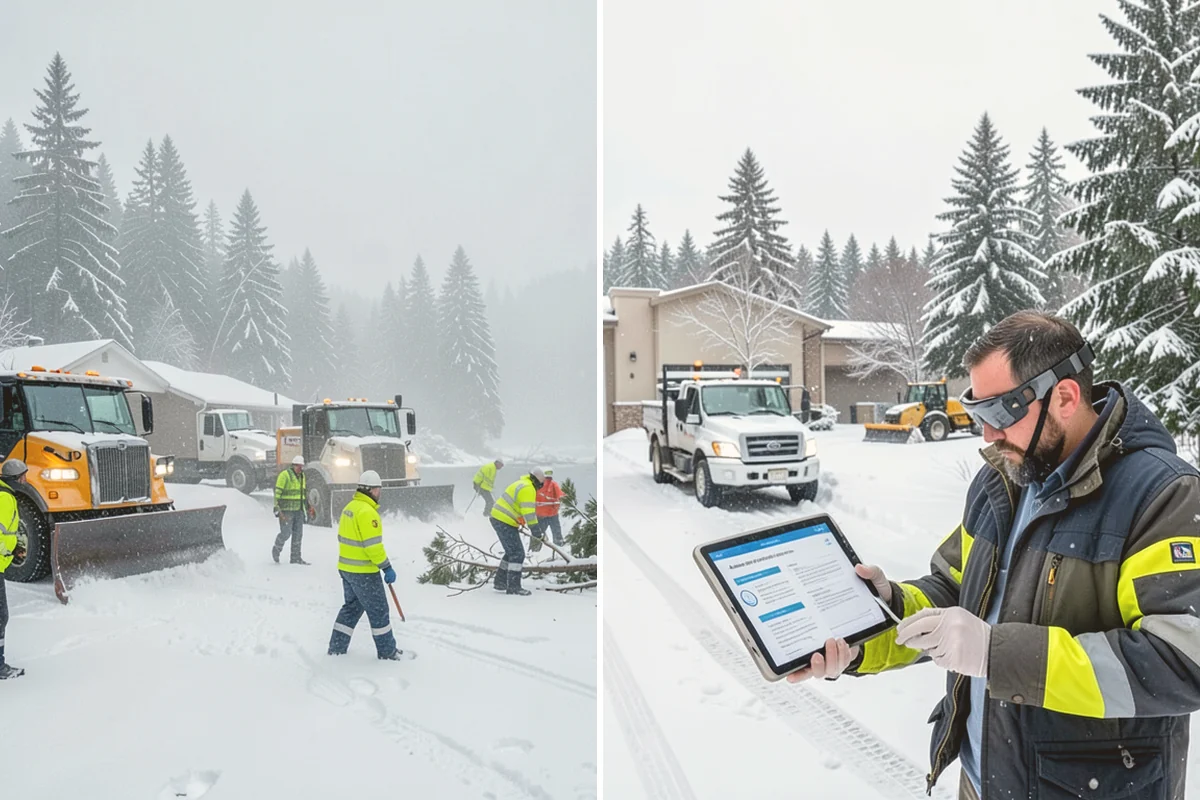 School Parking Lot Snow Removal in Stanwood, Snohomish County, WA - Coordinate bus loops, drop-off lanes, and fire routes with campus staff