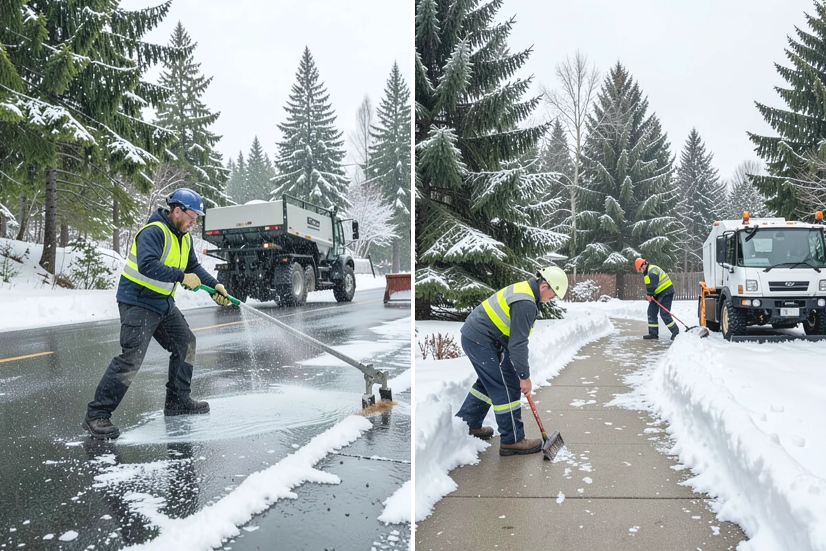School Parking Lot Snow Removal in Sumner, Pierce County, WA - Coordinate bus loops, drop-off lanes, and fire routes with campus staff
