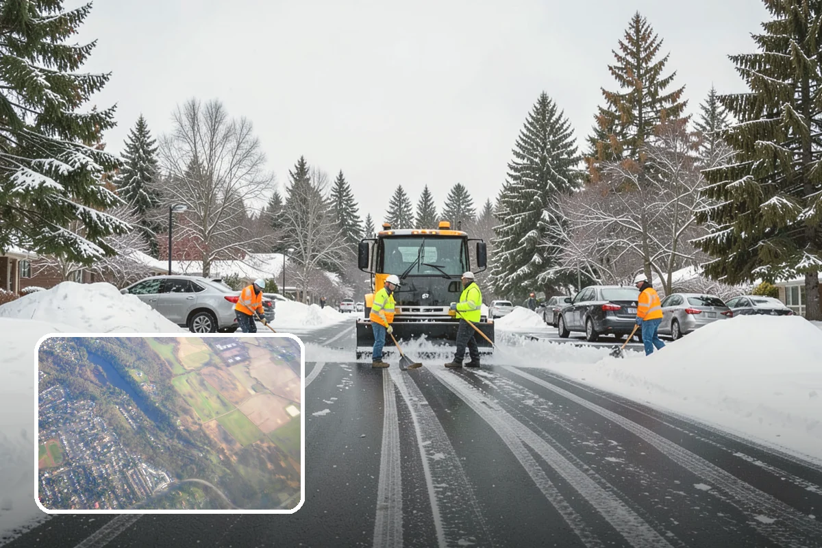 School Sidewalk Clearing in Algona, King County, WA - Clears walks before arrival times