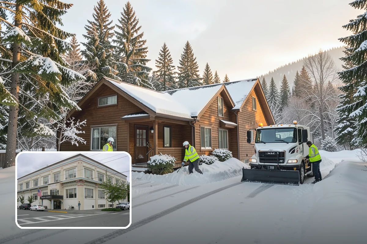 School Sidewalk Clearing in Anacortes, Skagit County, WA - Clears walks before arrival times