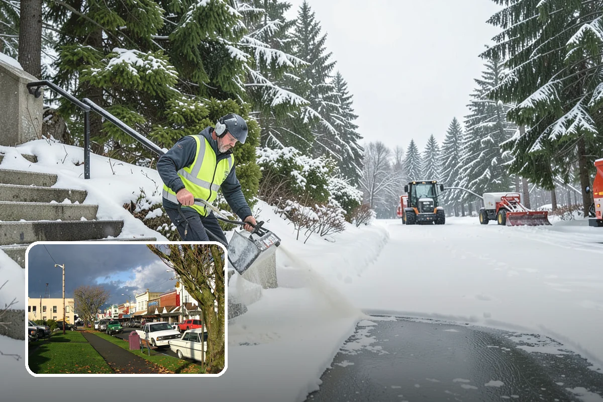 School Sidewalk Clearing in Arlington, Snohomish County, WA - Clears walks before arrival times