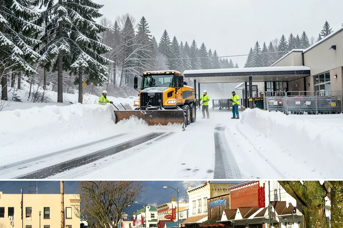 School Sidewalk Clearing in Arlington, Snohomish County, WA - School sidewalk clearing is critical on snow mornings throughout the winter term.
