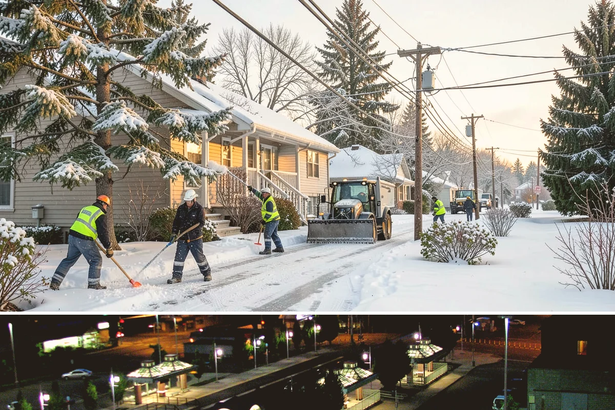 School Sidewalk Clearing in Auburn, King County, WA - School sidewalk clearing is critical on snow mornings throughout the winter term.