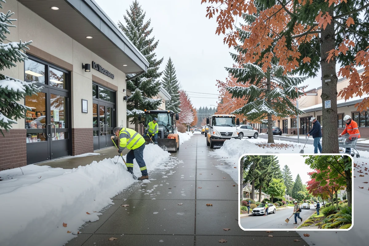 School Sidewalk Clearing in Beaux Arts Village, King County, WA - Clears walks before arrival times