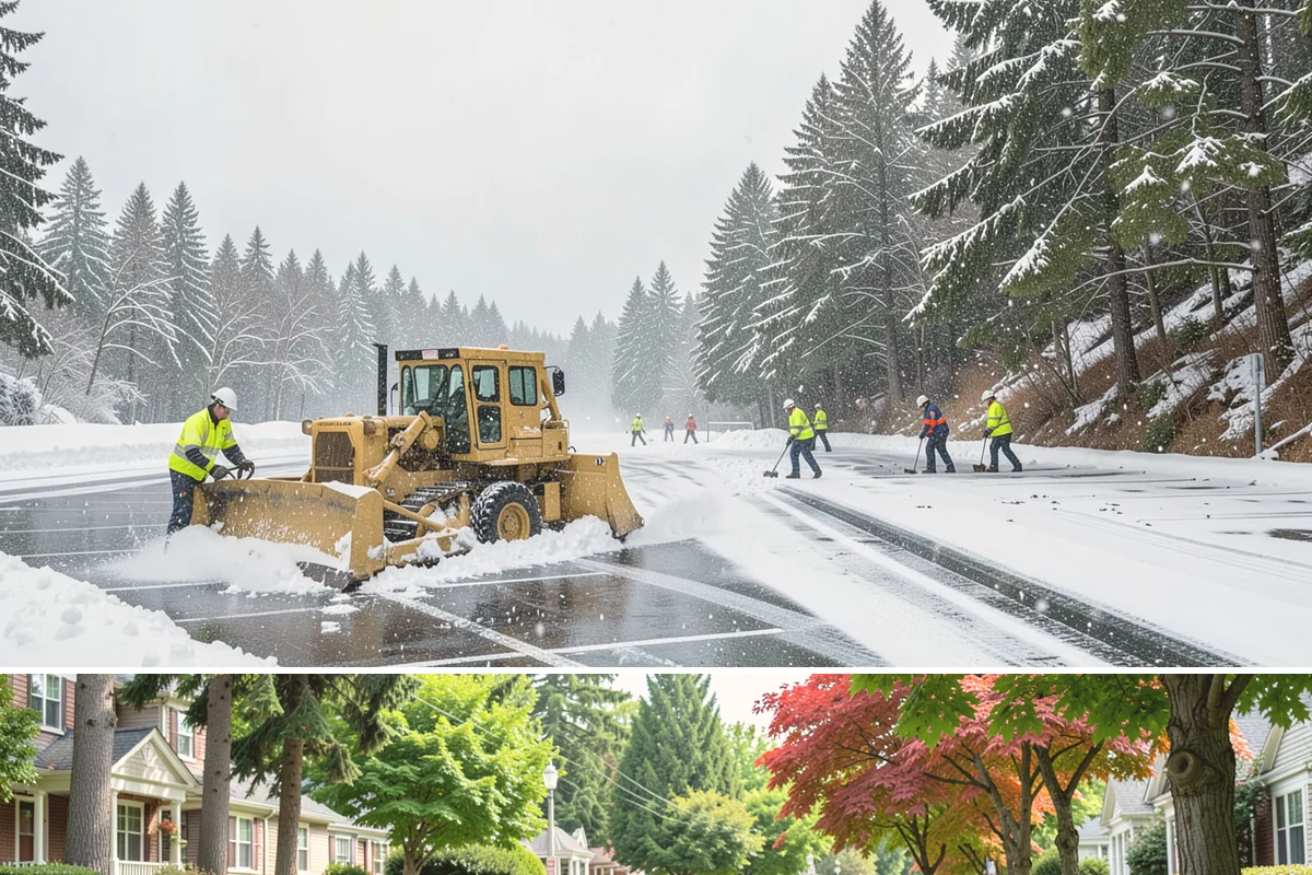 School Sidewalk Clearing in Beaux Arts Village, King County, WA - School sidewalk clearing is critical on snow mornings throughout the winter term.