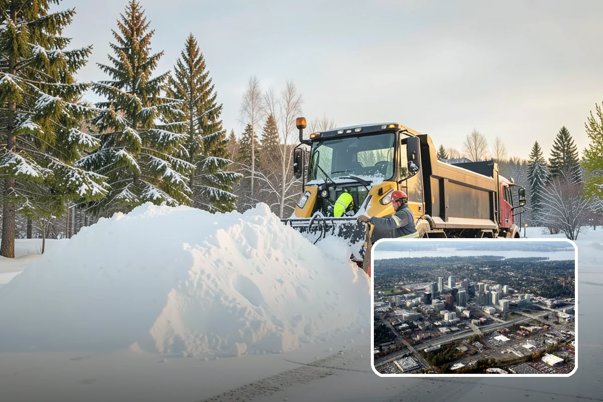 School Sidewalk Clearing in Bellevue, King County, WA - Clears walks before arrival times