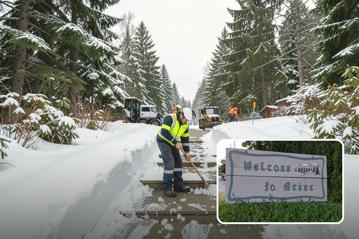 School Sidewalk Clearing in Brier, Snohomish County, WA - Clears walks before arrival times