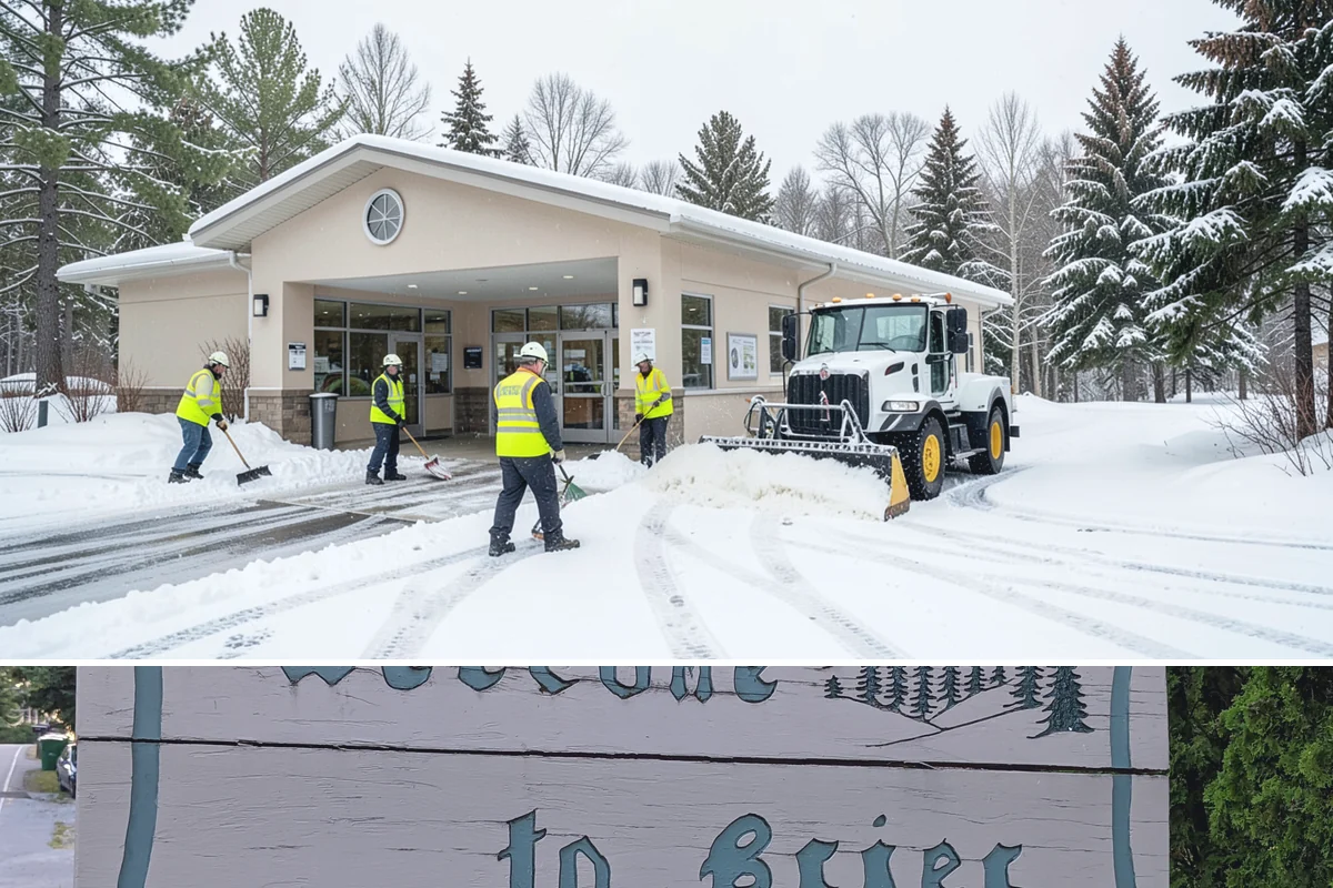 School Sidewalk Clearing in Brier, Snohomish County, WA - School sidewalk clearing is critical on snow mornings throughout the winter term.
