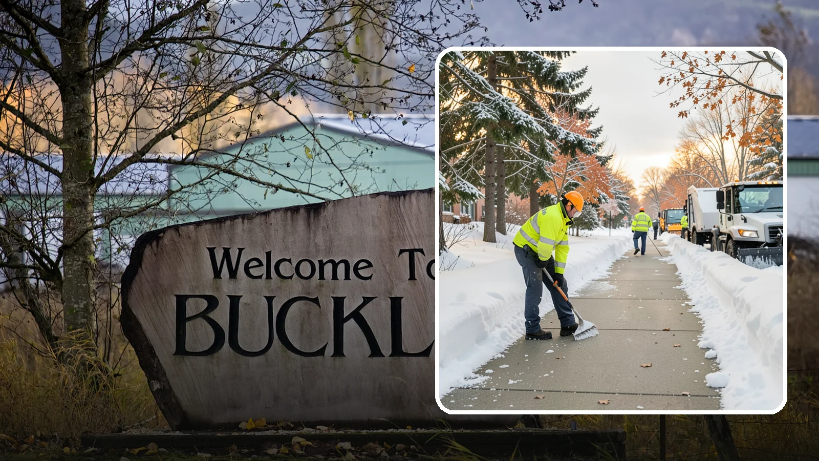 School Sidewalk Clearing in Buckley, Pierce County, WA - We clear school sidewalks and walkways early so students and staff arrive safely on snowy mornings.