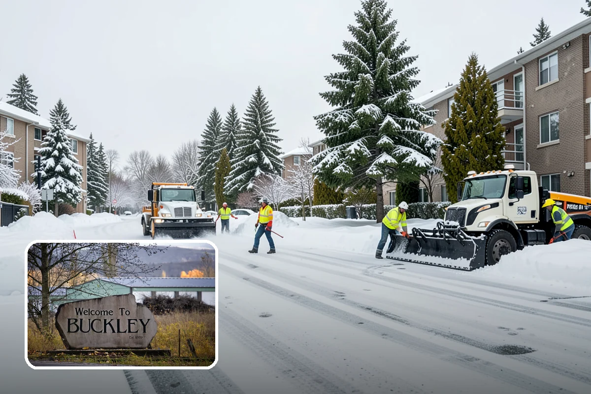 School Sidewalk Clearing in Buckley, Pierce County, WA - Clears walks before arrival times