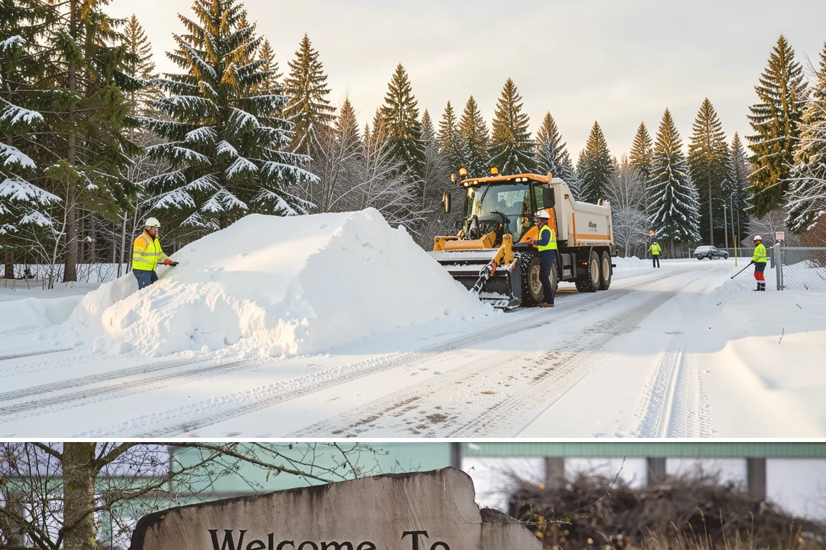 School Sidewalk Clearing in Buckley, Pierce County, WA - School sidewalk clearing is critical on snow mornings throughout the winter term.