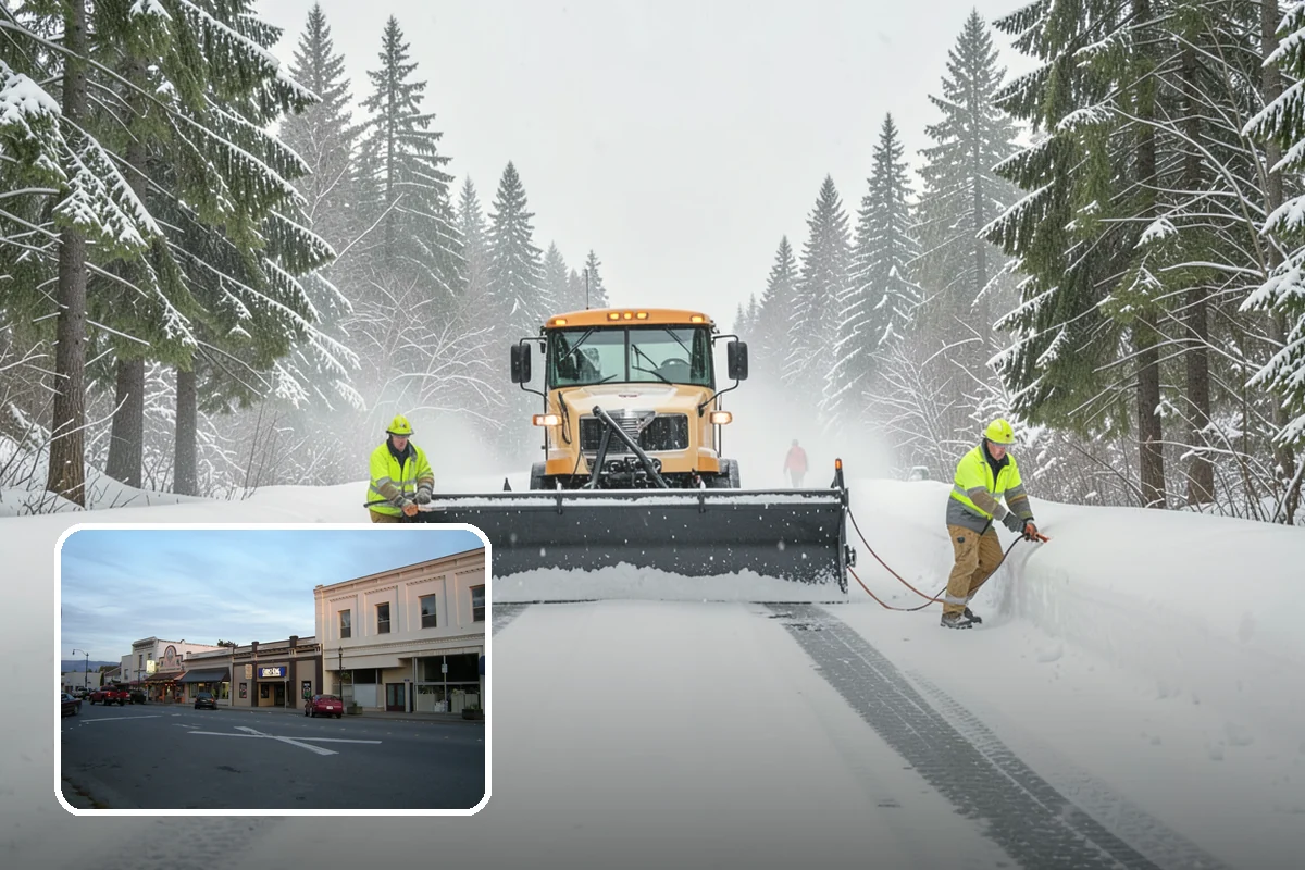 School Sidewalk Clearing in Burlington, Skagit County, WA - Clears walks before arrival times