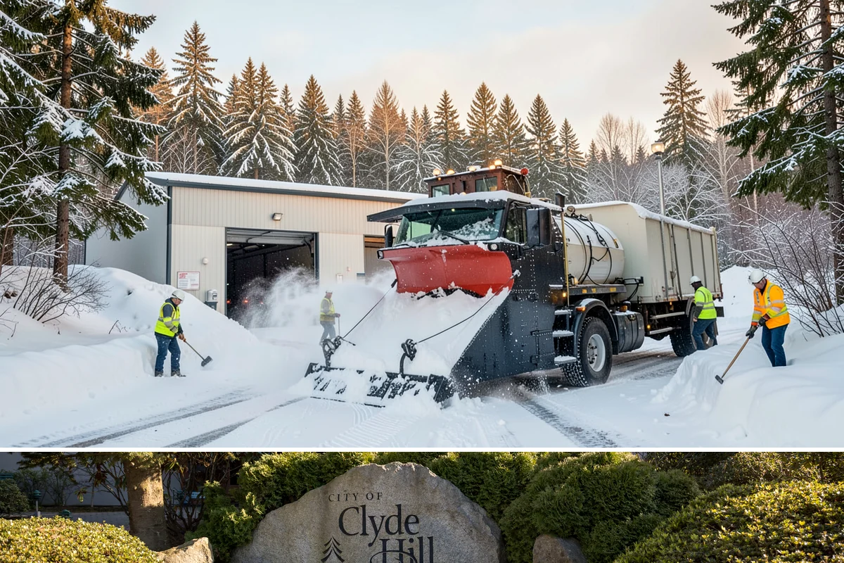 School Sidewalk Clearing in Clyde Hill, King County, WA - School sidewalk clearing is critical on snow mornings throughout the winter term.