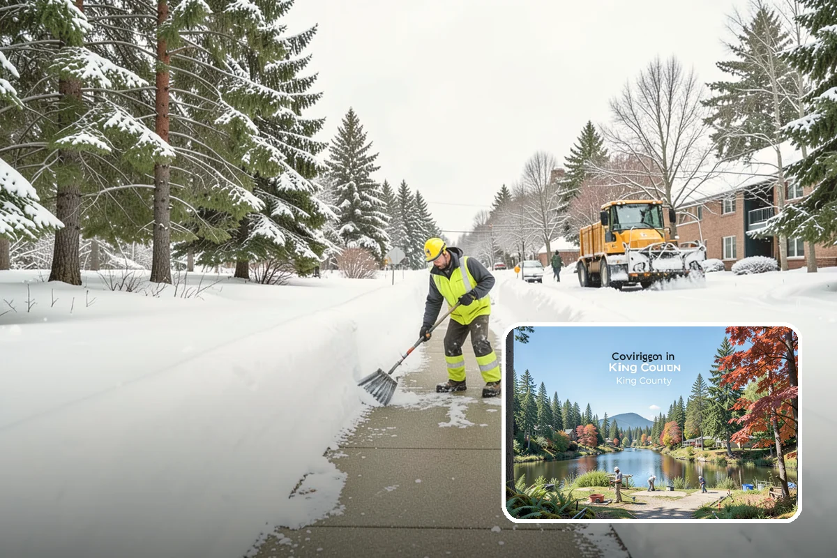 School Sidewalk Clearing in Covington, King County, WA - Clears walks before arrival times