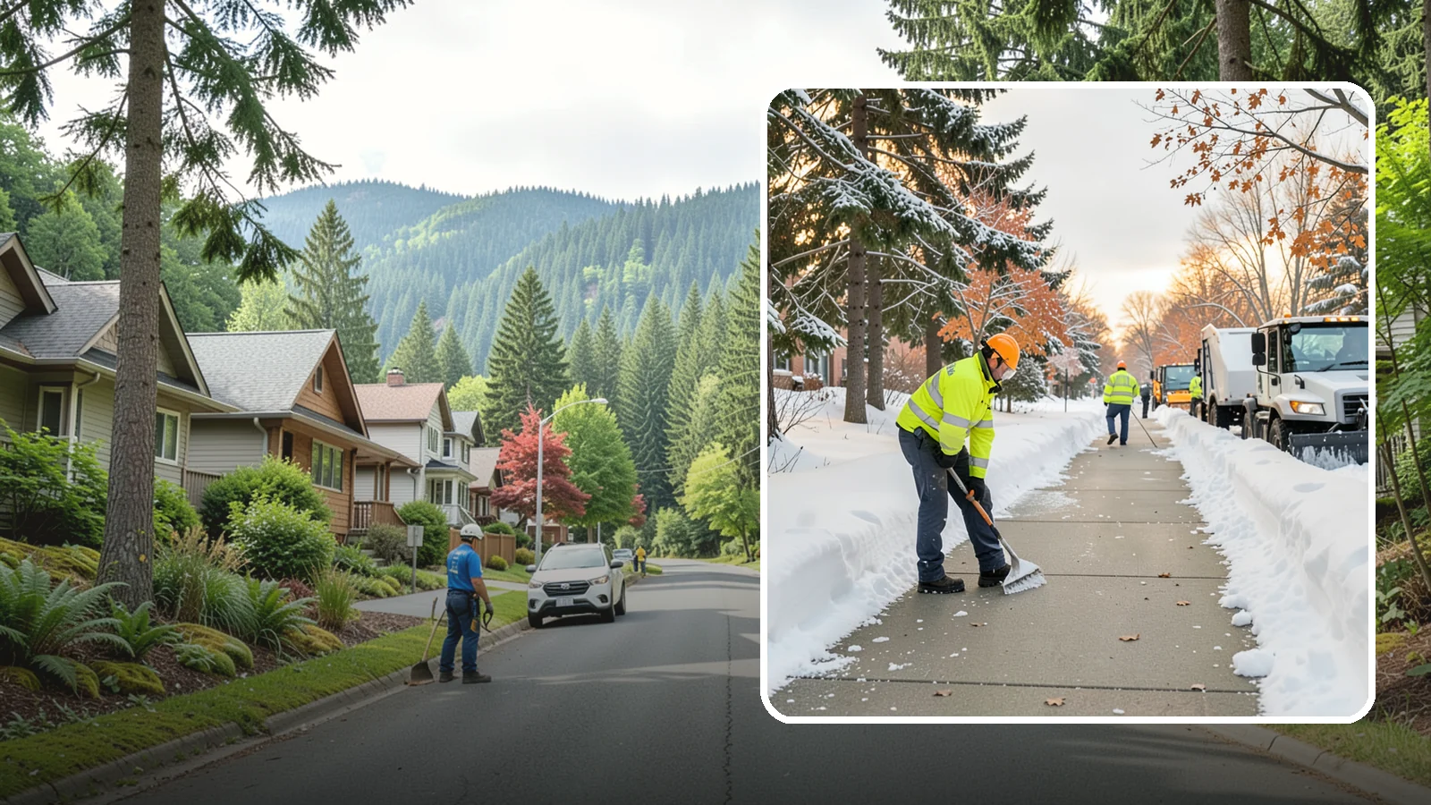 School Sidewalk Clearing in Darrington, Snohomish County, WA - We clear school sidewalks and walkways early so students and staff arrive safely on snowy mornings.