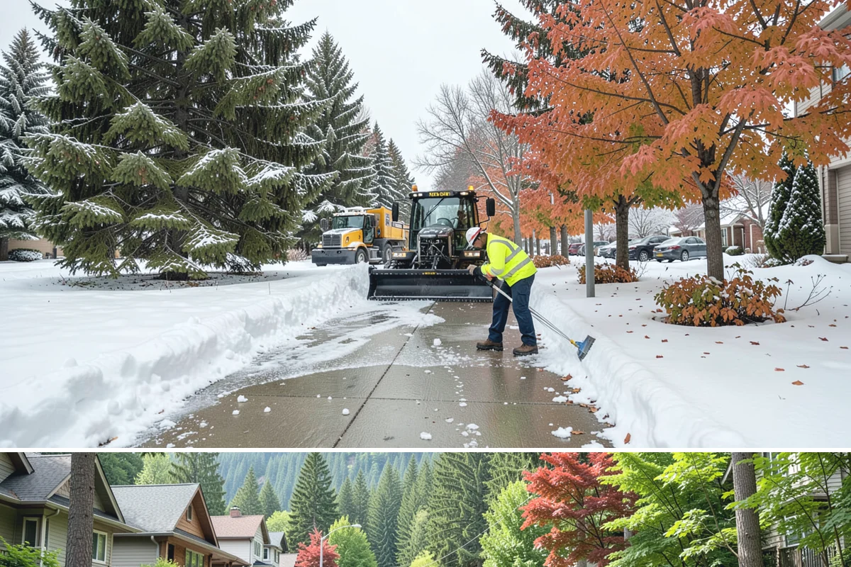School Sidewalk Clearing in Darrington, Snohomish County, WA - School sidewalk clearing is critical on snow mornings throughout the winter term.