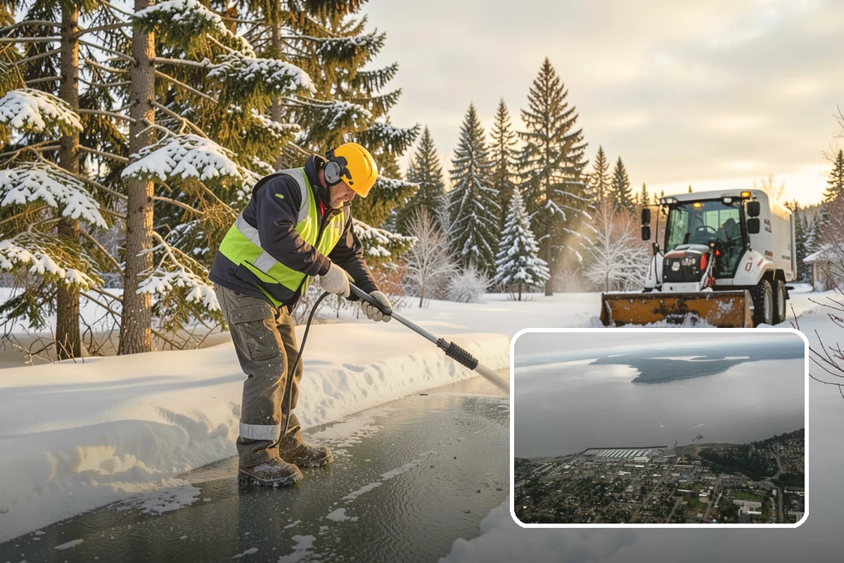 School Sidewalk Clearing in Des Moines, King County, WA - Clears walks before arrival times