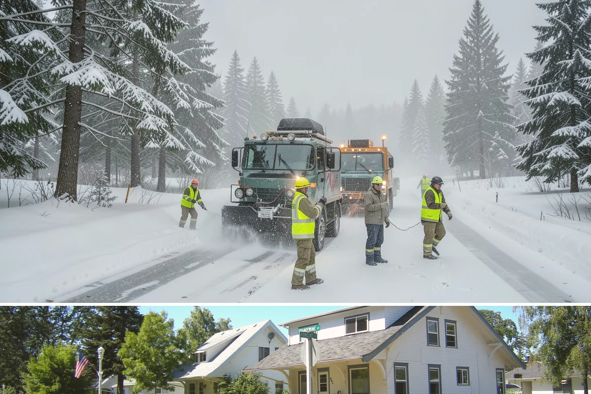 School Sidewalk Clearing in DuPont, Pierce County, WA - School sidewalk clearing is critical on snow mornings throughout the winter term.