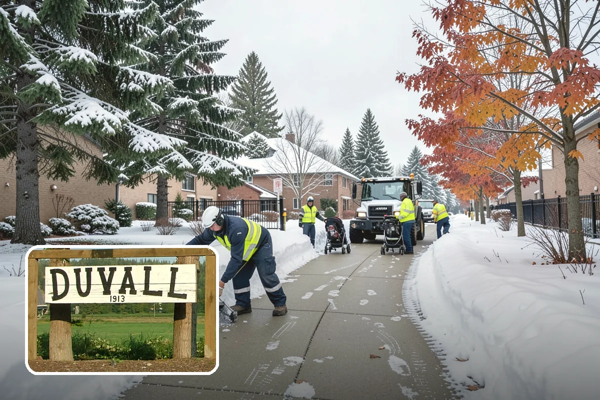 School Sidewalk Clearing in Duvall, King County, WA - Clears walks before arrival times