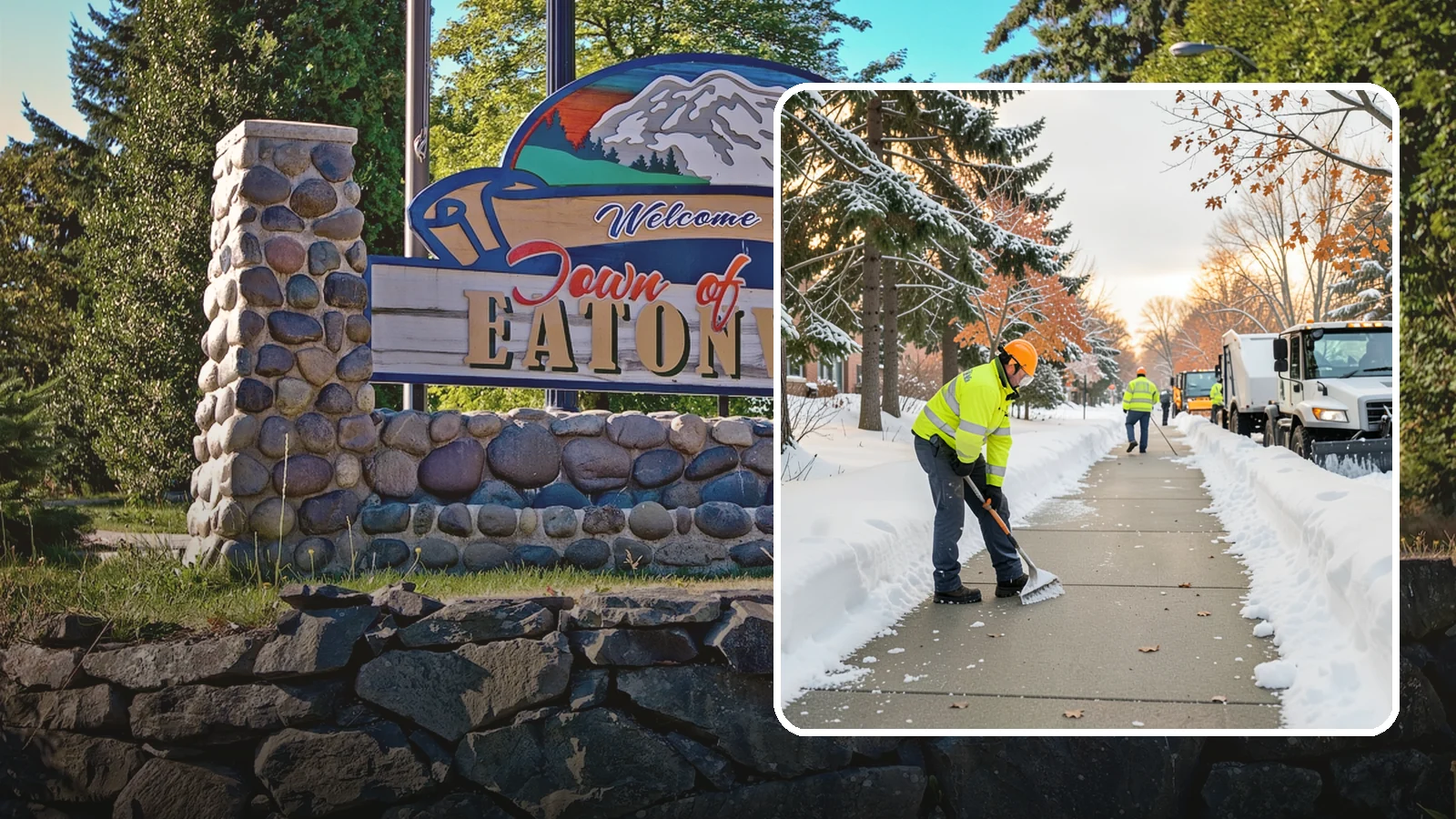 School Sidewalk Clearing in Eatonville, Pierce County, WA - We clear school sidewalks and walkways early so students and staff arrive safely on snowy mornings.