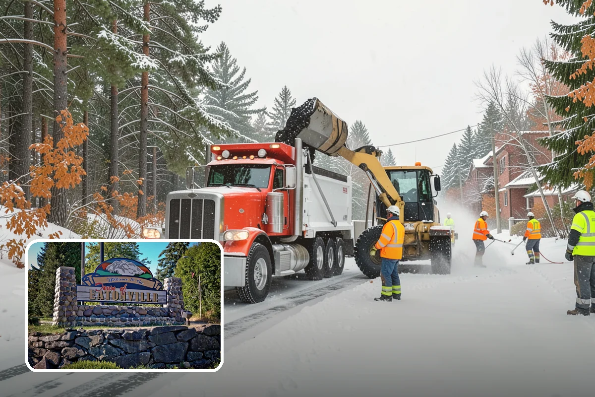 School Sidewalk Clearing in Eatonville, Pierce County, WA - Clears walks before arrival times