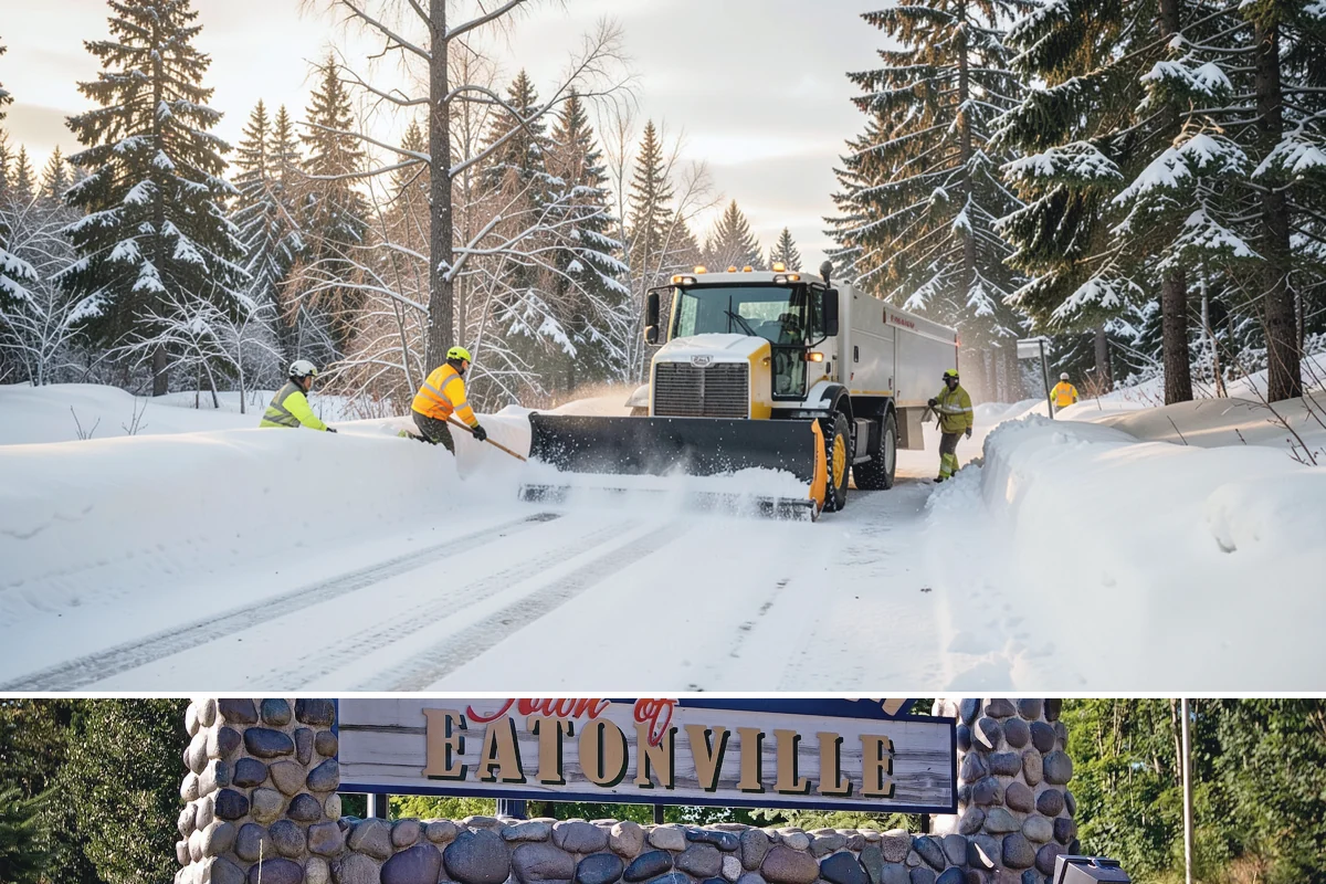 School Sidewalk Clearing in Eatonville, Pierce County, WA - School sidewalk clearing is critical on snow mornings throughout the winter term.
