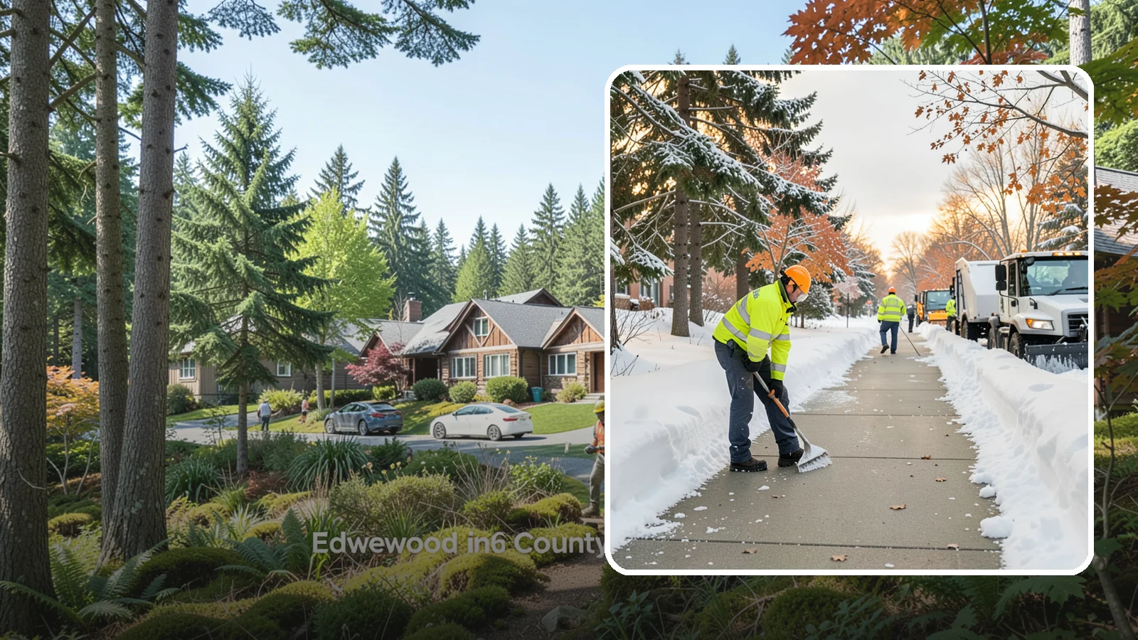 School Sidewalk Clearing in Edgewood, Pierce County, WA - We clear school sidewalks and walkways early so students and staff arrive safely on snowy mornings.
