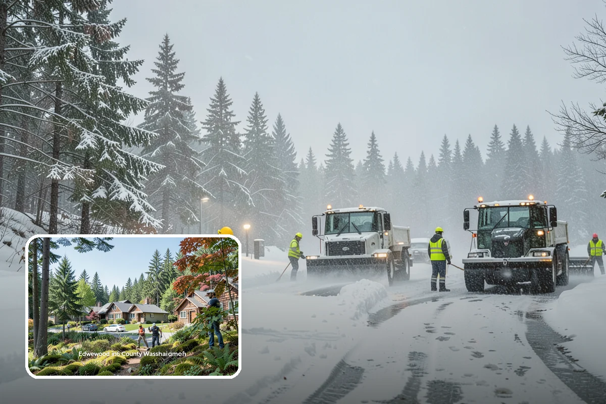 School Sidewalk Clearing in Edgewood, Pierce County, WA - Clears walks before arrival times