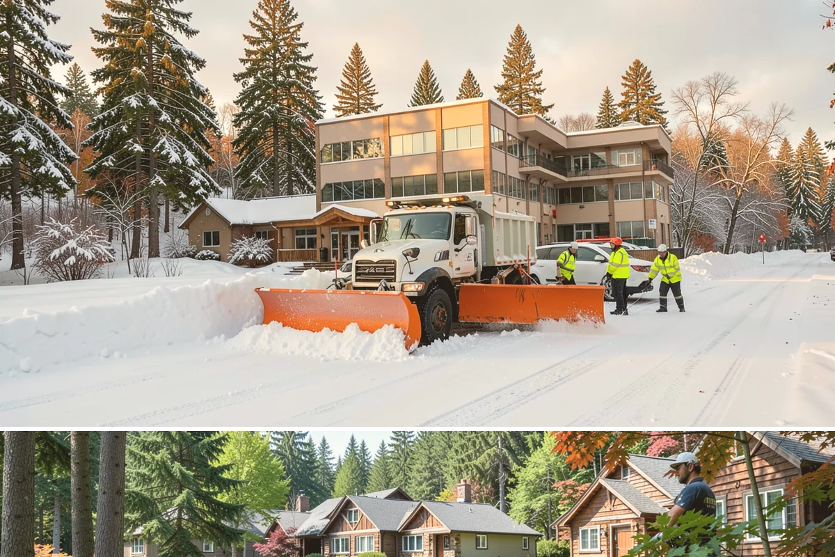 School Sidewalk Clearing in Edgewood, Pierce County, WA - School sidewalk clearing is critical on snow mornings throughout the winter term.