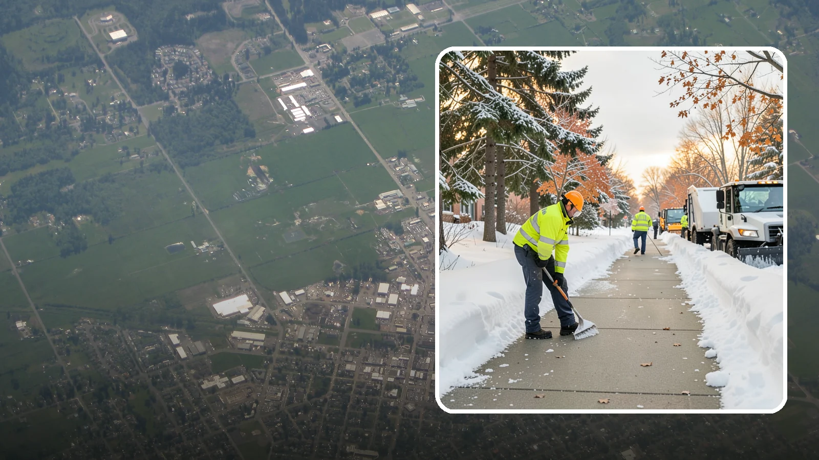 School Sidewalk Clearing in Enumclaw, King County, WA - We clear school sidewalks and walkways early so students and staff arrive safely on snowy mornings.